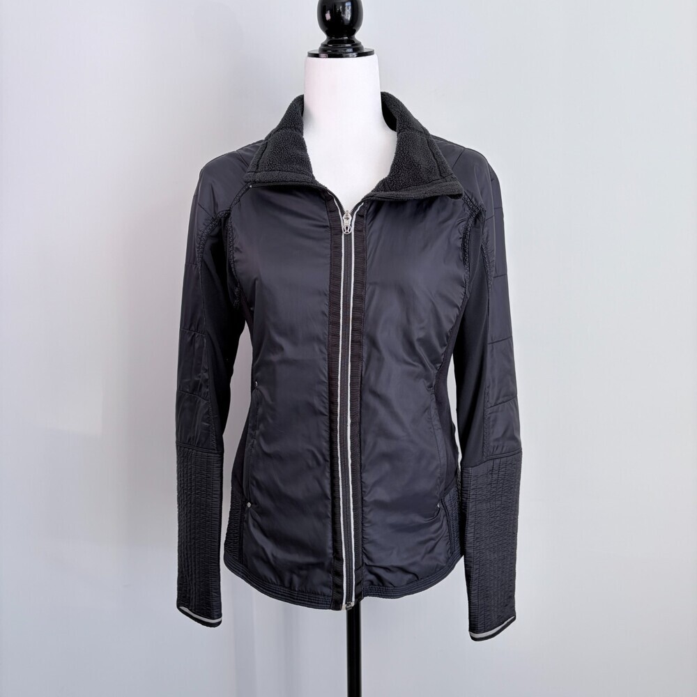 Lululemon Run Bundle Up Jacket Lightweight Outdoor Run Black No Hood Women's 8